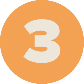 A large white number 3 centered on an orange circle with a light gray background, perfect for highlighting luxury apartments Delaware listings.